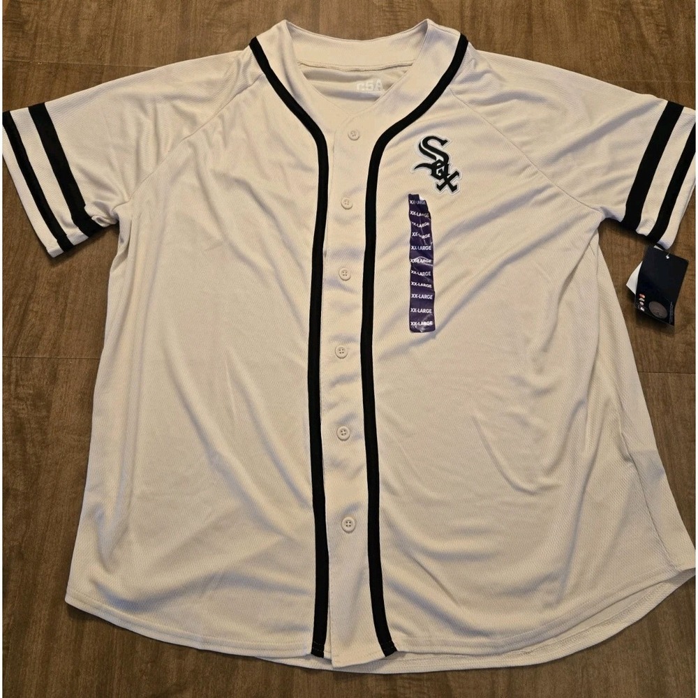 CSA Chicago White Sox Baseball Jersey Mens XXL White Button Front MLB NEW NWT